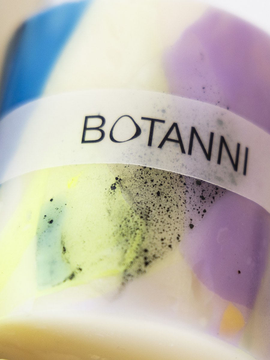 Botanni Kerze, Label-Nahaufnahme