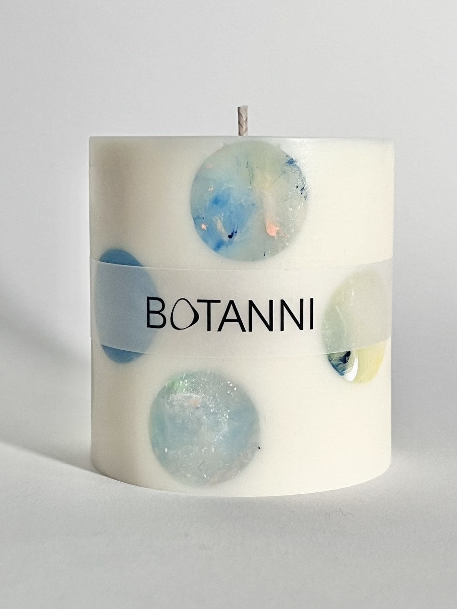 Botanni Kerze, Punkte-Technik, Blau