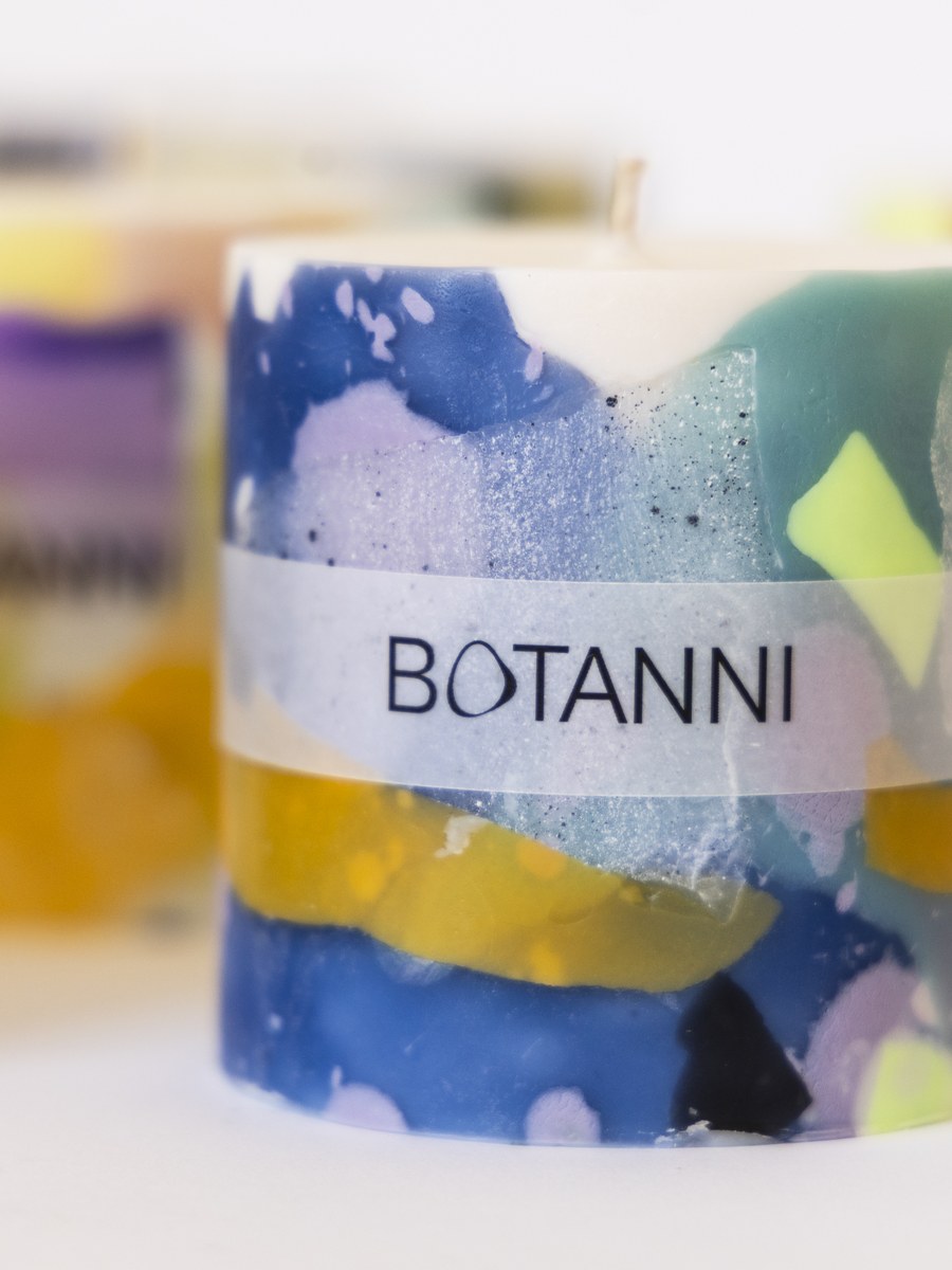 Botanni Kerze, Blau-Grün-Ton